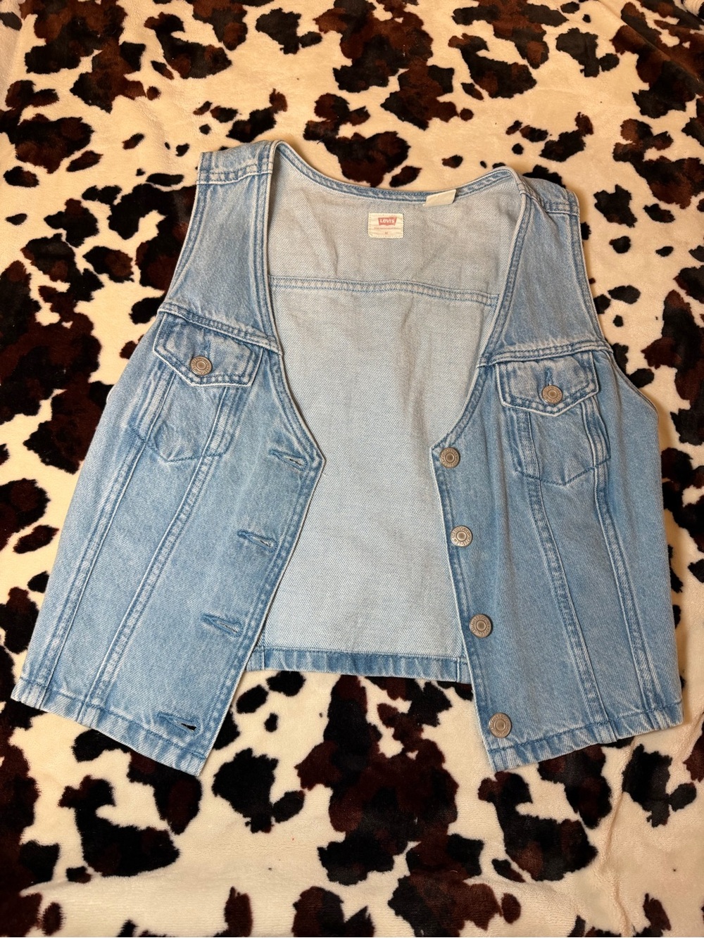 Levi's Light Blue Denim Button-Front Vest
